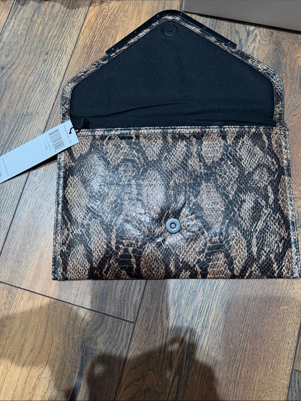 Aldo Snake-Print Envelope Clutch - Brown & Black